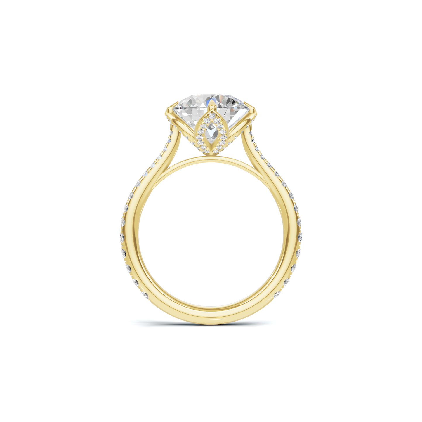 Pave Petal Basket Ring
