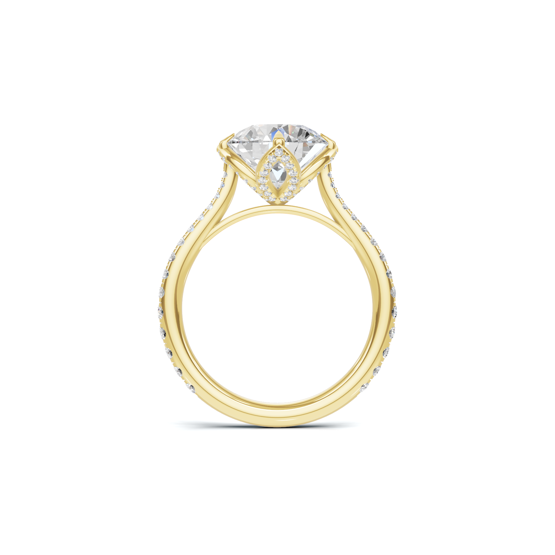 Pave Petal Basket Ring