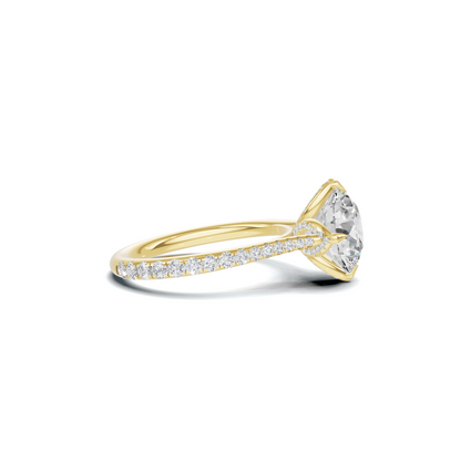Pave Petal Basket Ring