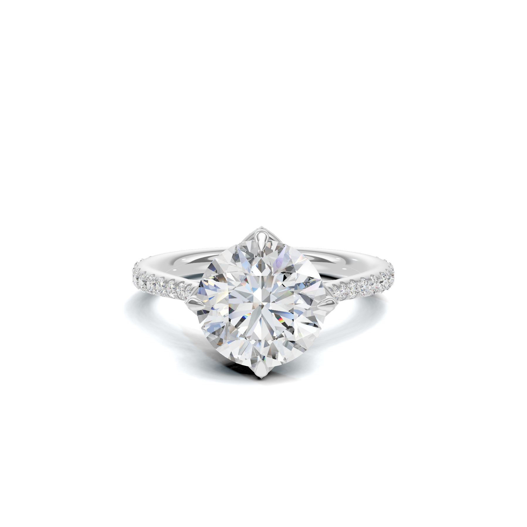 Pave Petal Basket Ring