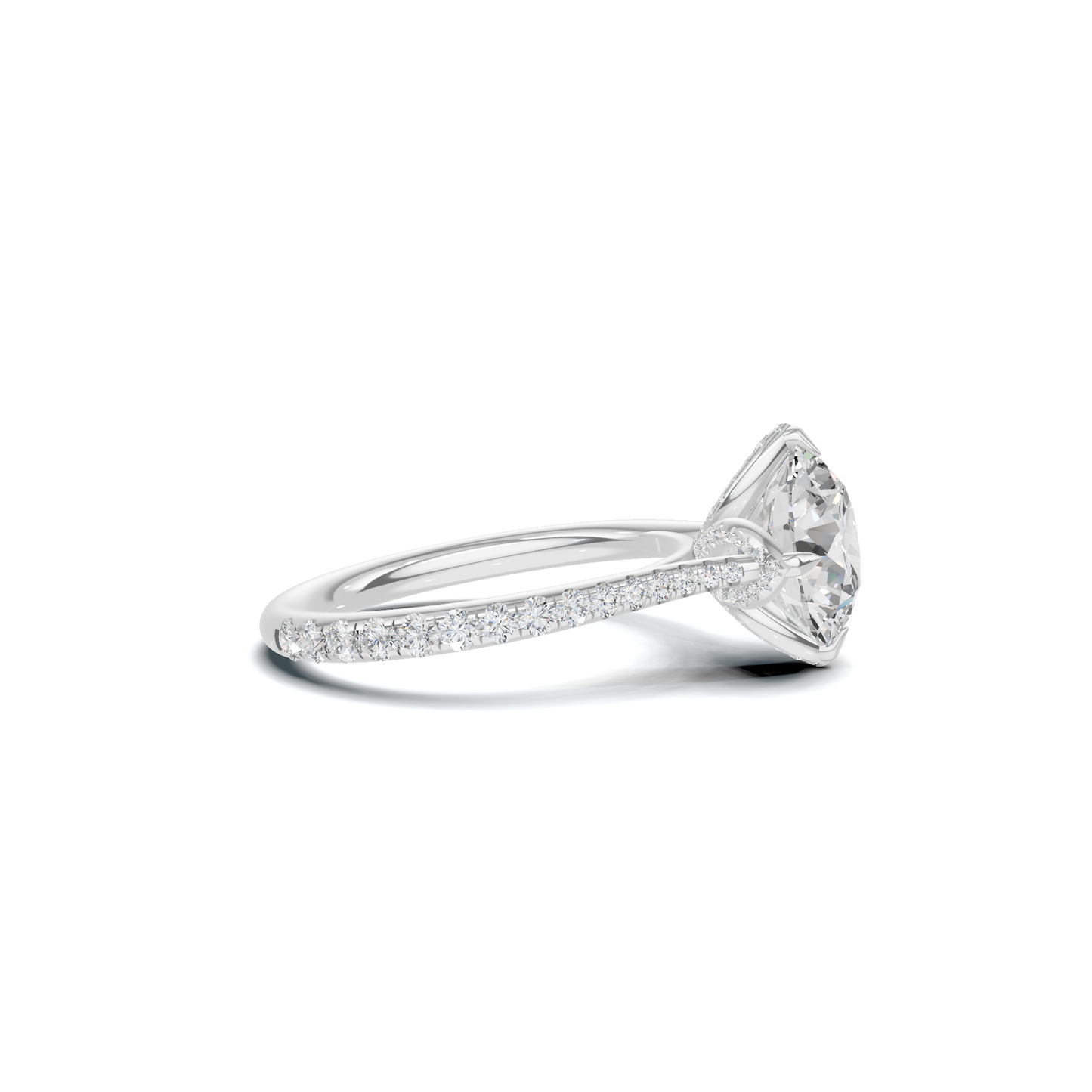 Pave Petal Basket Ring