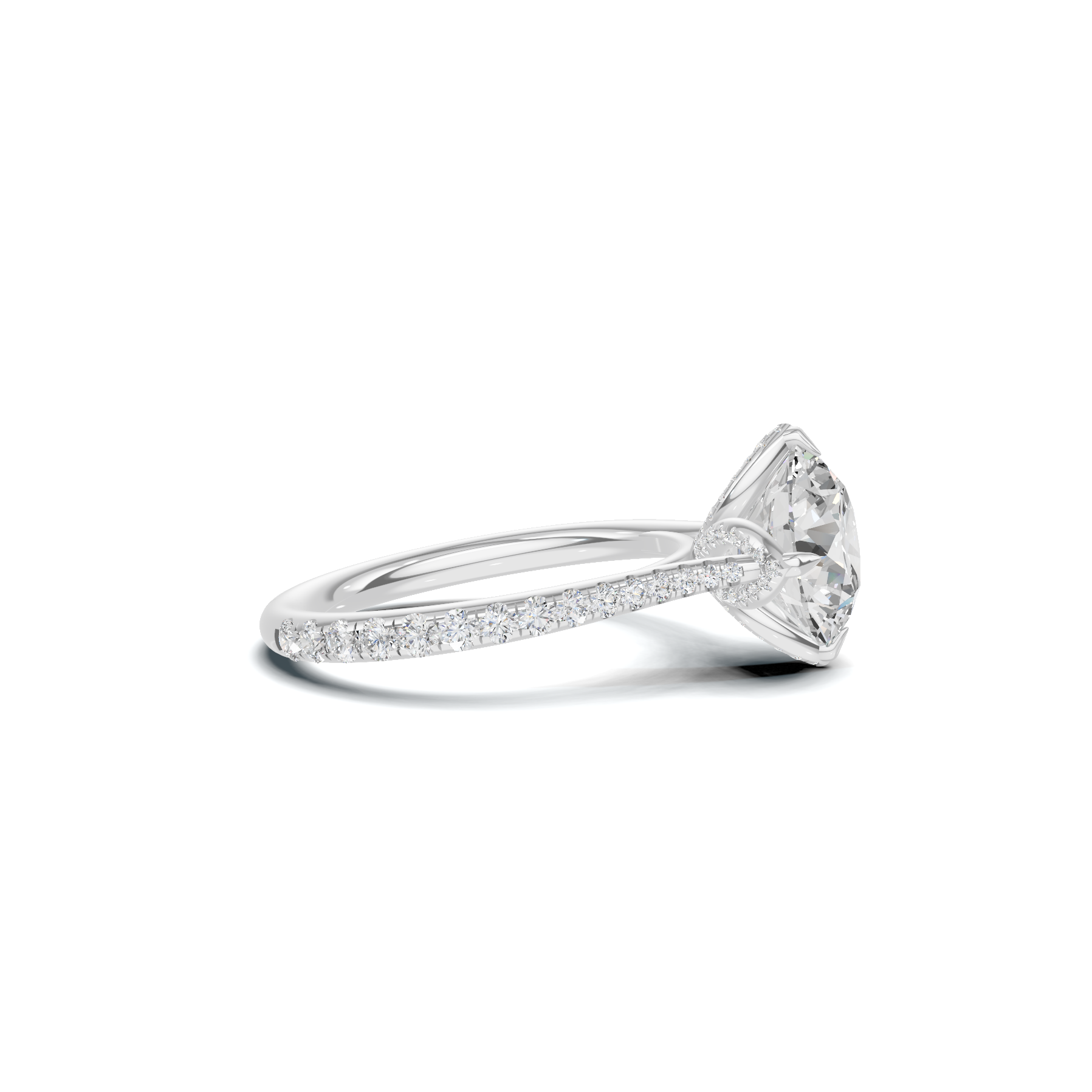 Pave Petal Basket Ring