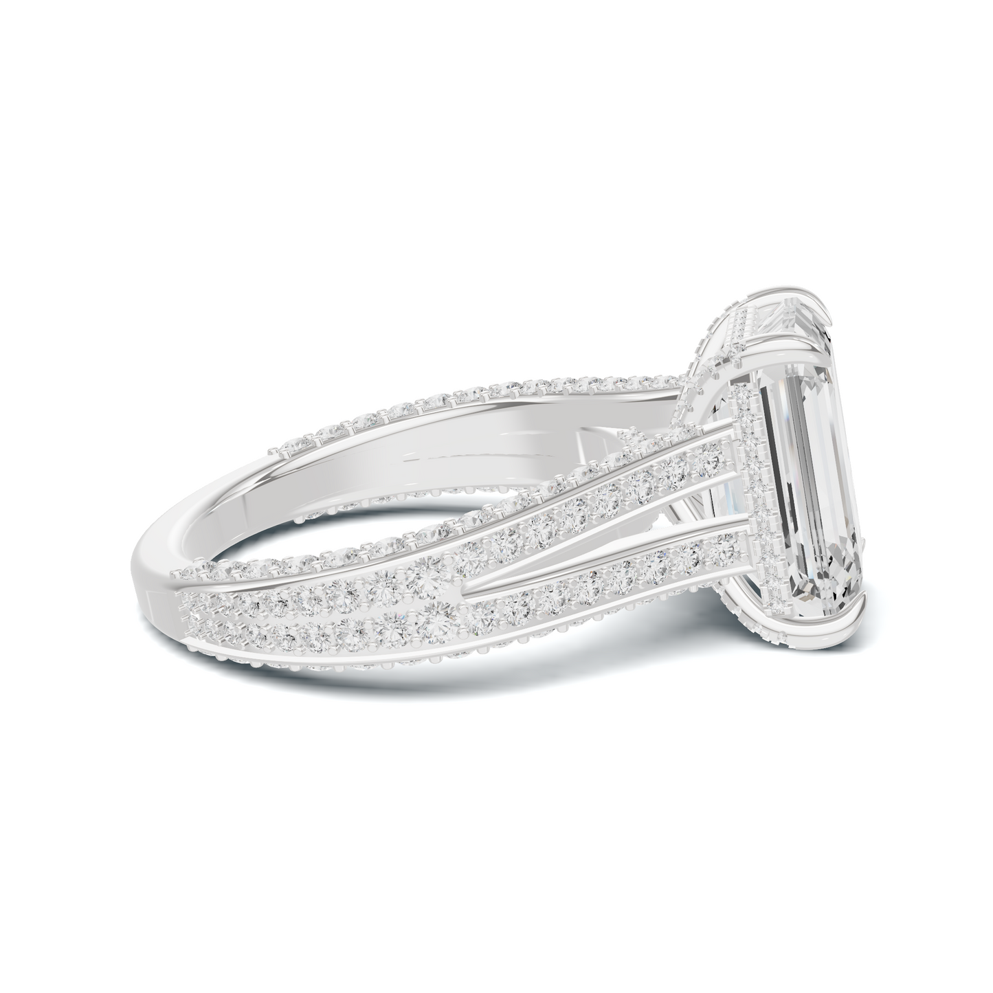 Pave Split Shank Ring
