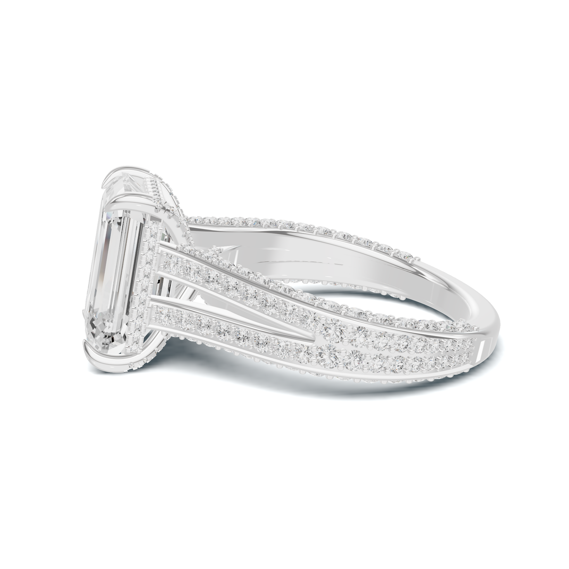Pave Split Shank Ring