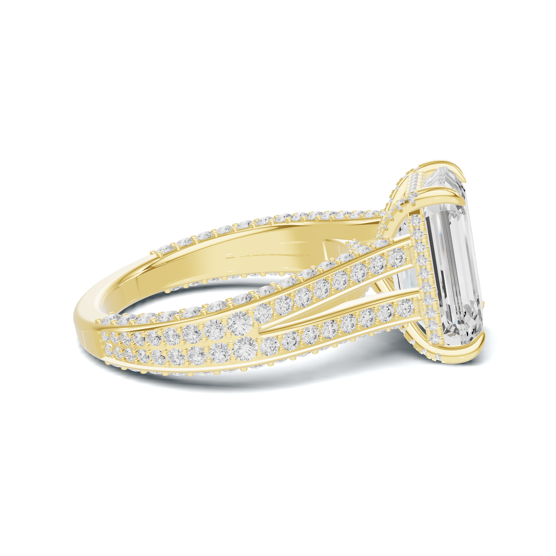 Pave Split Shank Ring
