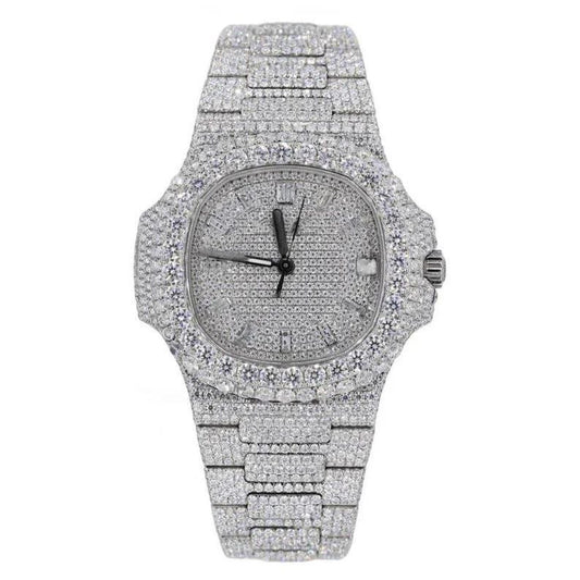 PP 41MM Moissanite Watch Silver