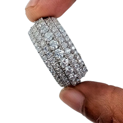 Moissanite Eternity Rings Iced 925 Sterling Silver