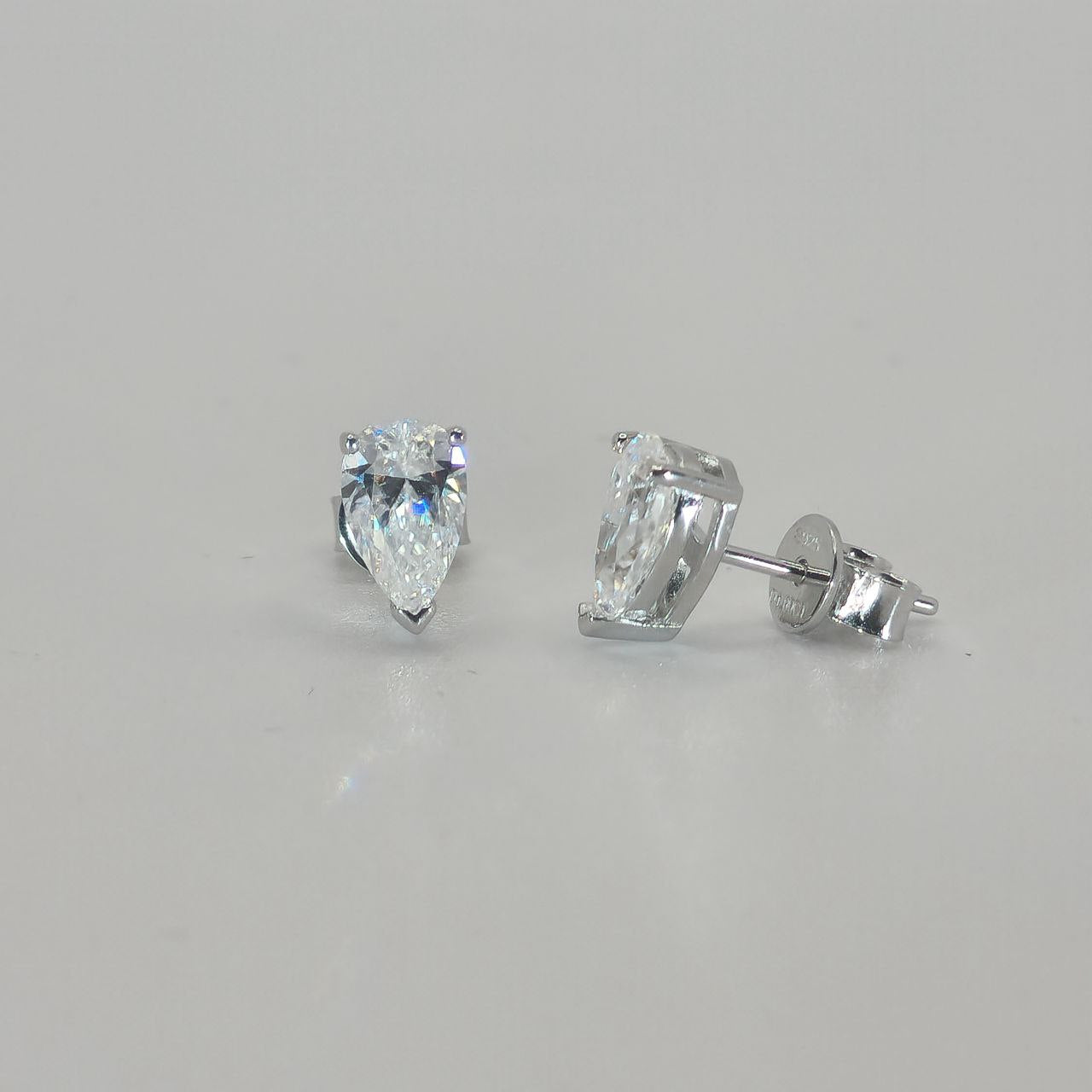 Moissanite Earrings Pear Cut 925 Sterling Silver