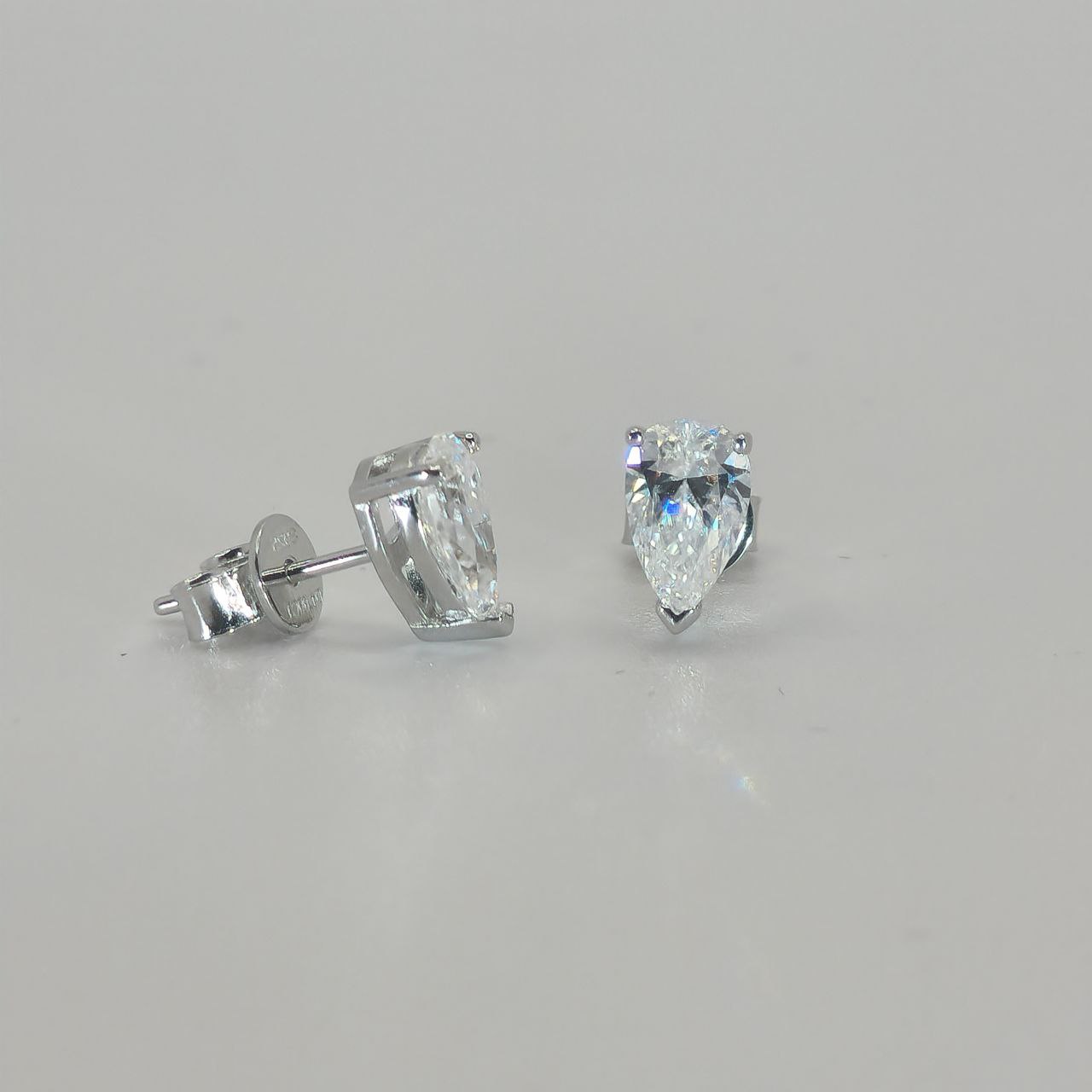 Moissanite Earrings Pear Cut 925 Sterling Silver