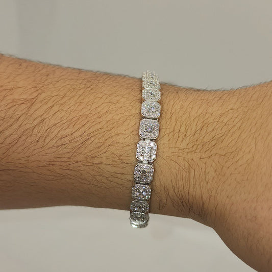 Moissanite Tennis Cluster Bracelets 925 Sterling Silver