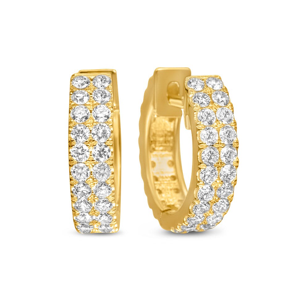 Lab Diamond Loop Earrings 10k Gold