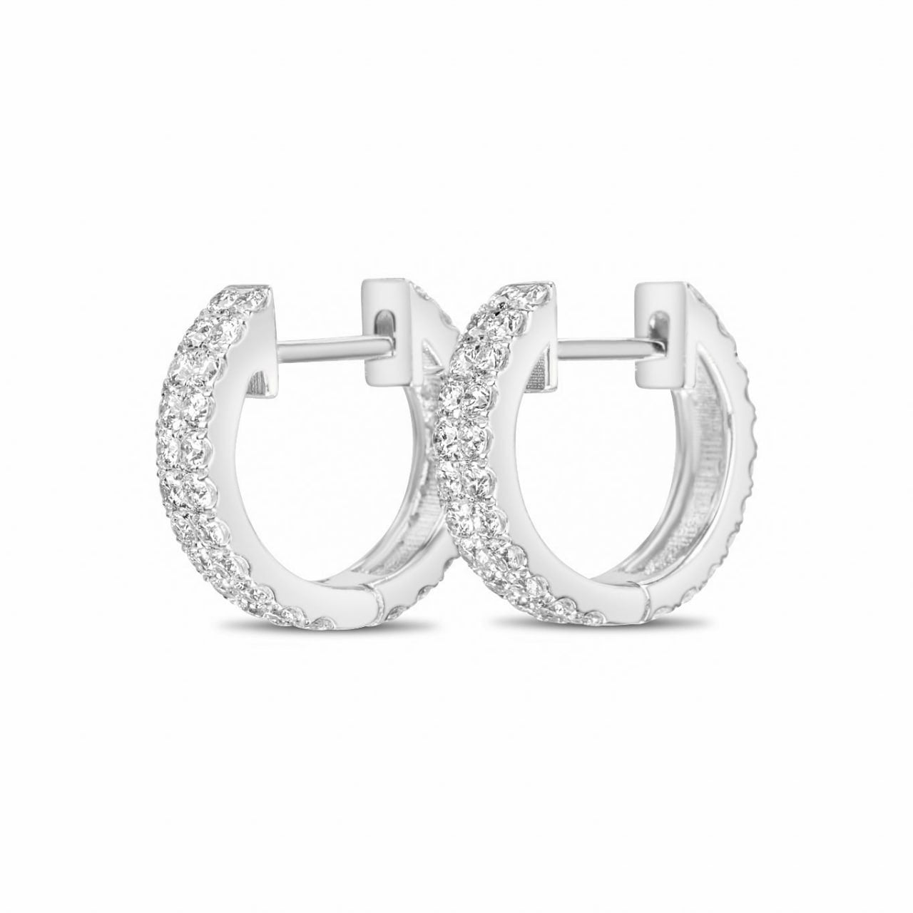 Lab Diamond Loop Earrings 10k Gold
