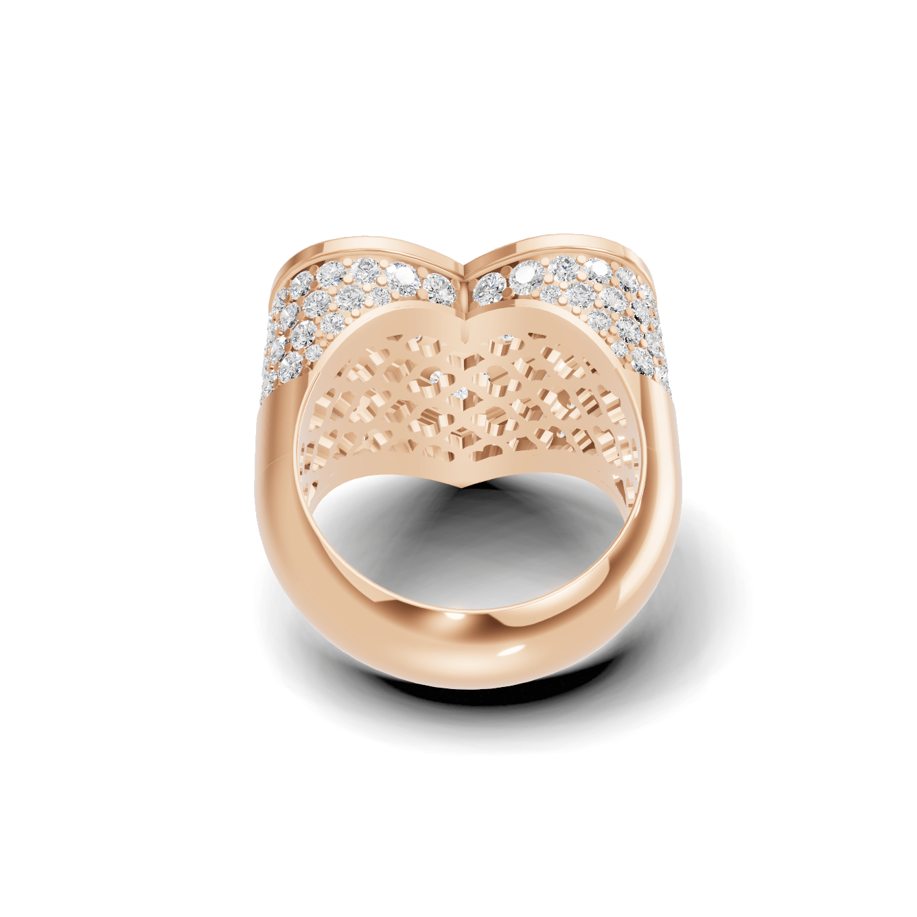 Royal Pave Heart Statement Ring