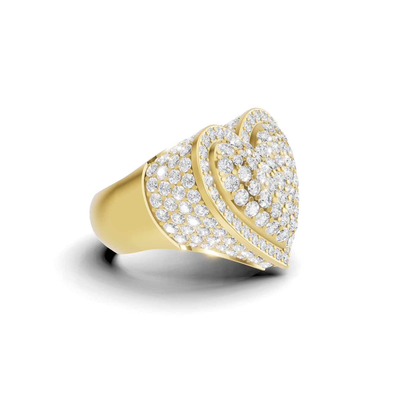 Royal Pave Heart Statement Ring