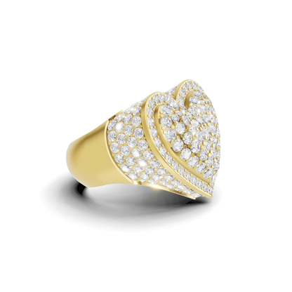 Royal Pave Heart Statement Ring
