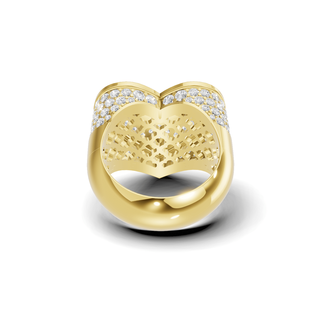 Royal Pave Heart Statement Ring