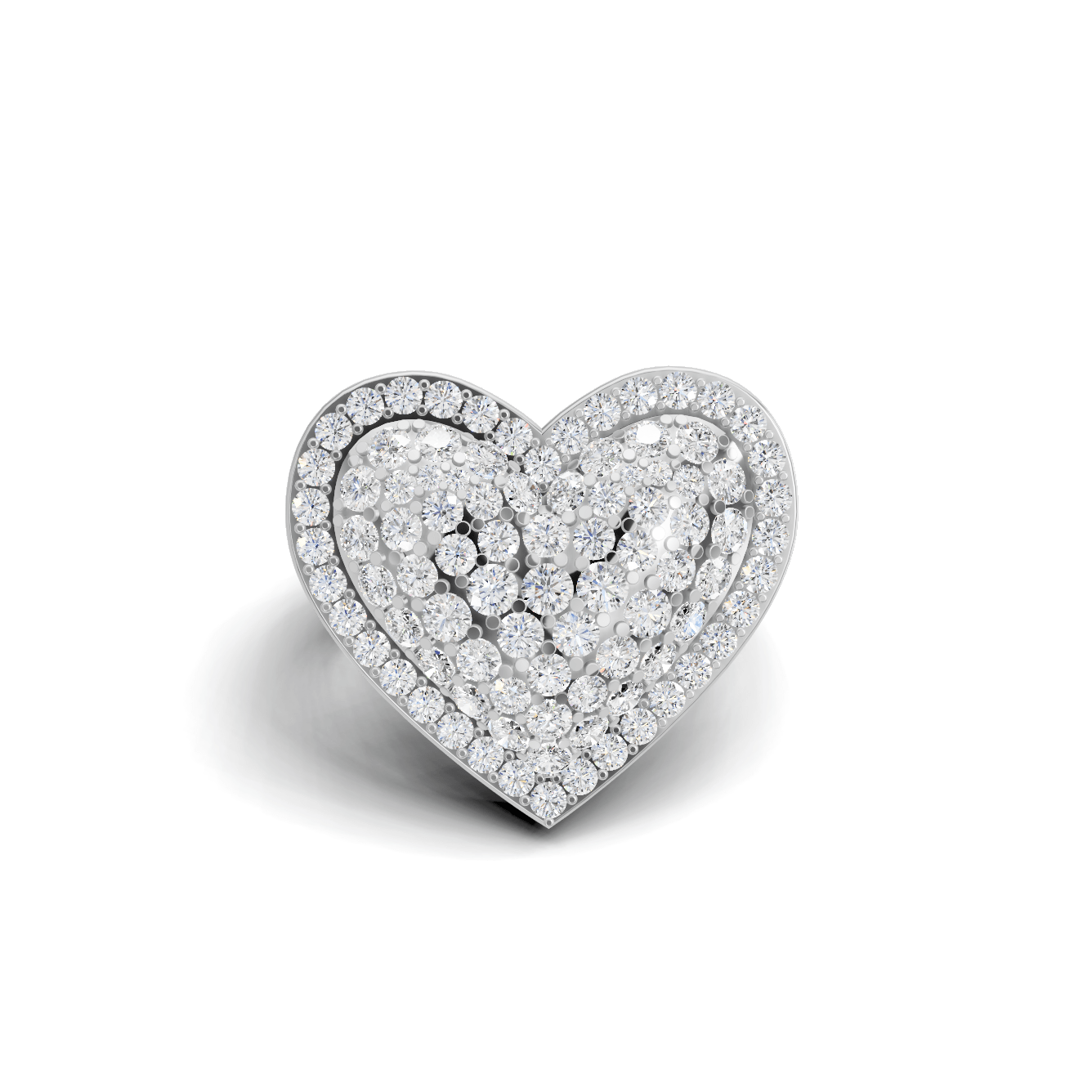 Royal Pave Heart Statement Ring