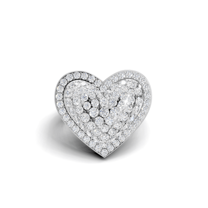 Royal Pave Heart Statement Ring