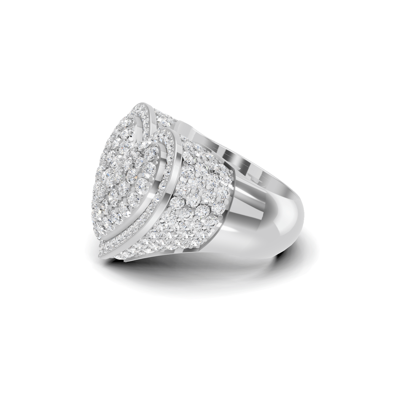 Royal Pave Heart Statement Ring