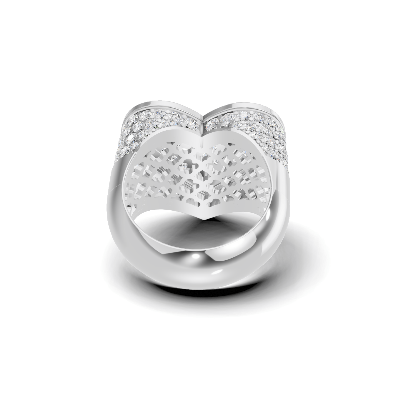 Royal Pave Heart Statement Ring