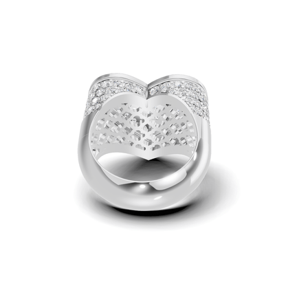 Royal Pave Heart Statement Ring