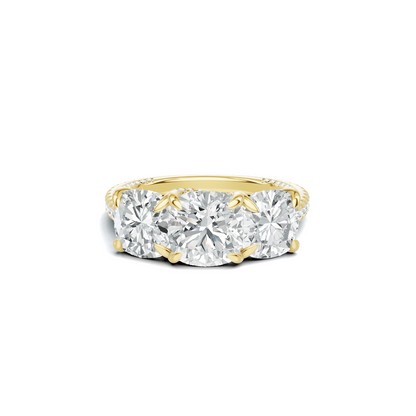 Royal Three Stone Pave Ring