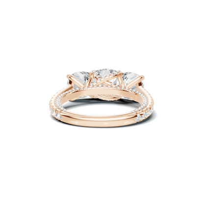Royal Three Stone Pave Ring