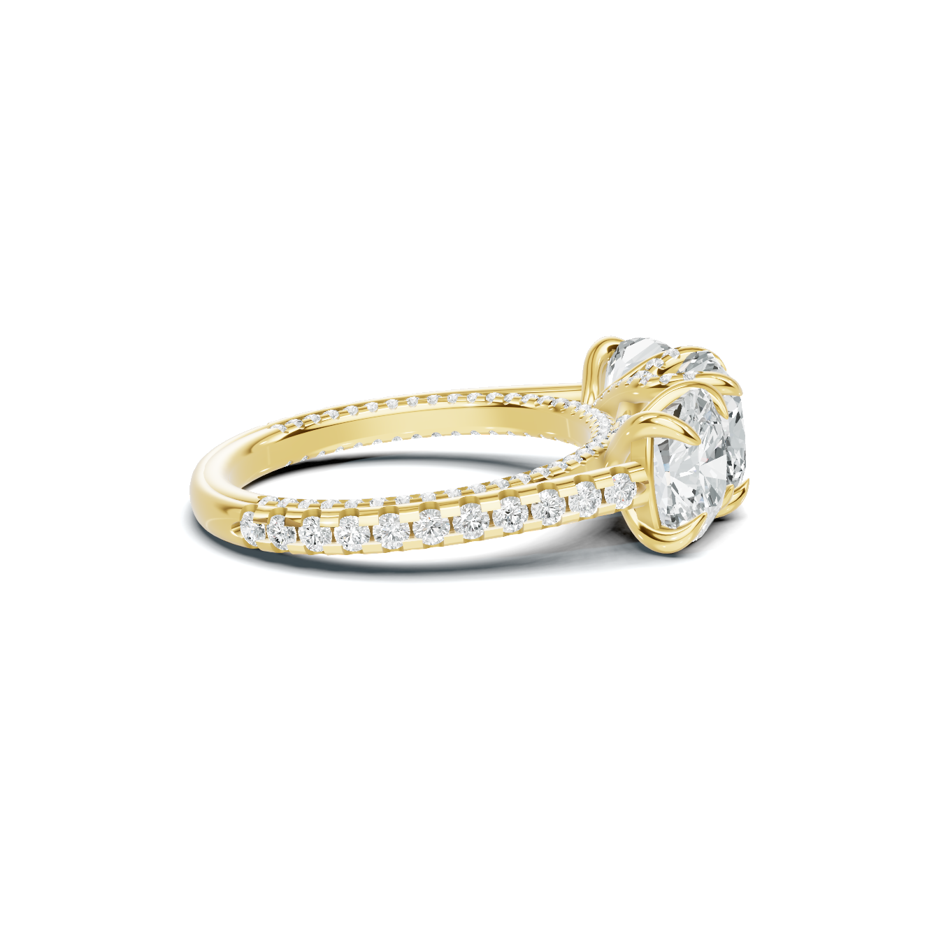 Royal Three Stone Pave Ring