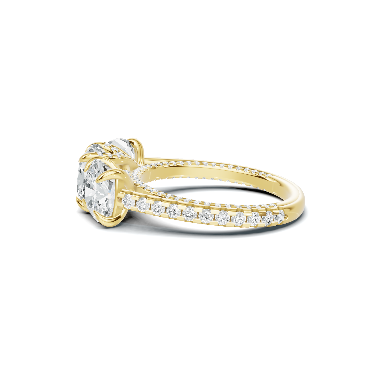 Royal Three Stone Pave Ring