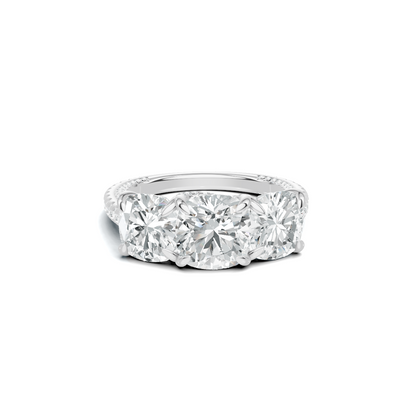 Royal Three Stone Pave Ring