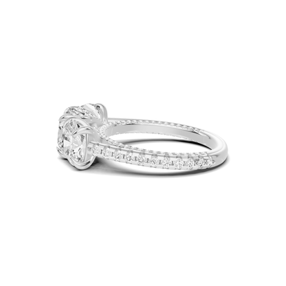 Royal Three Stone Pave Ring