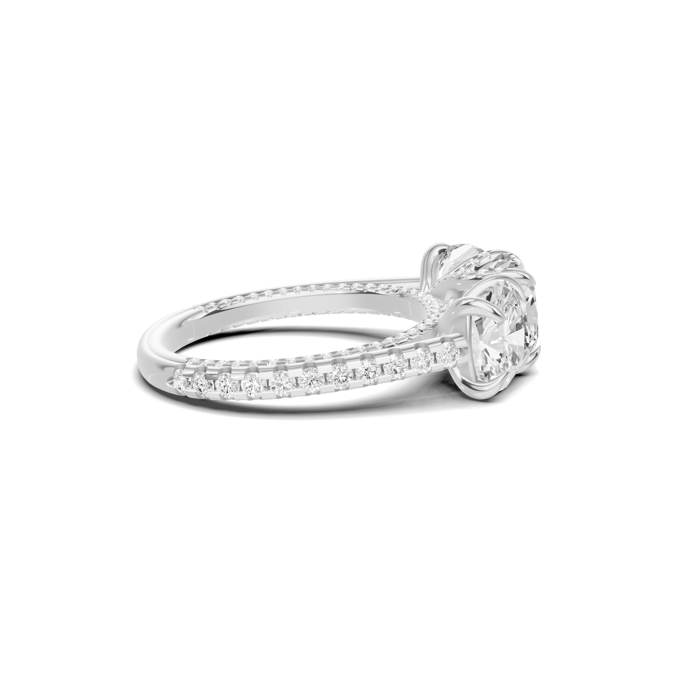 Royal Three Stone Pave Ring