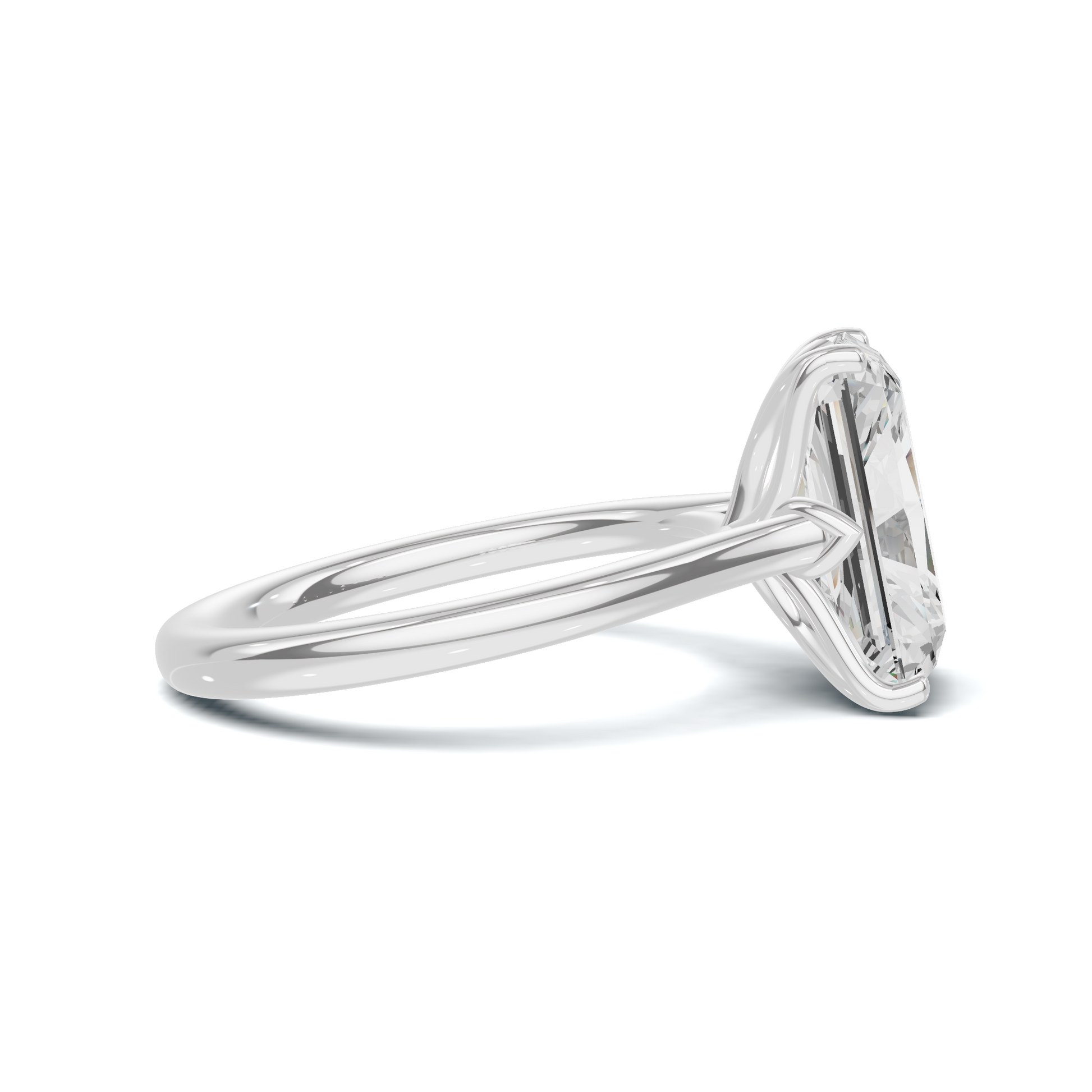 Sculpted Leaf Solitaire Ring
