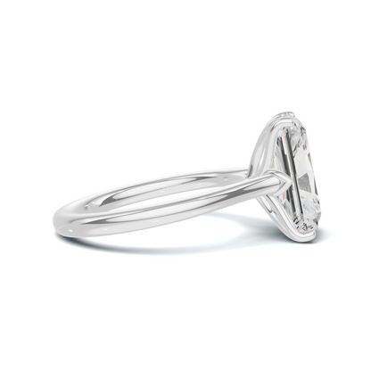 Sculpted Leaf Solitaire Ring