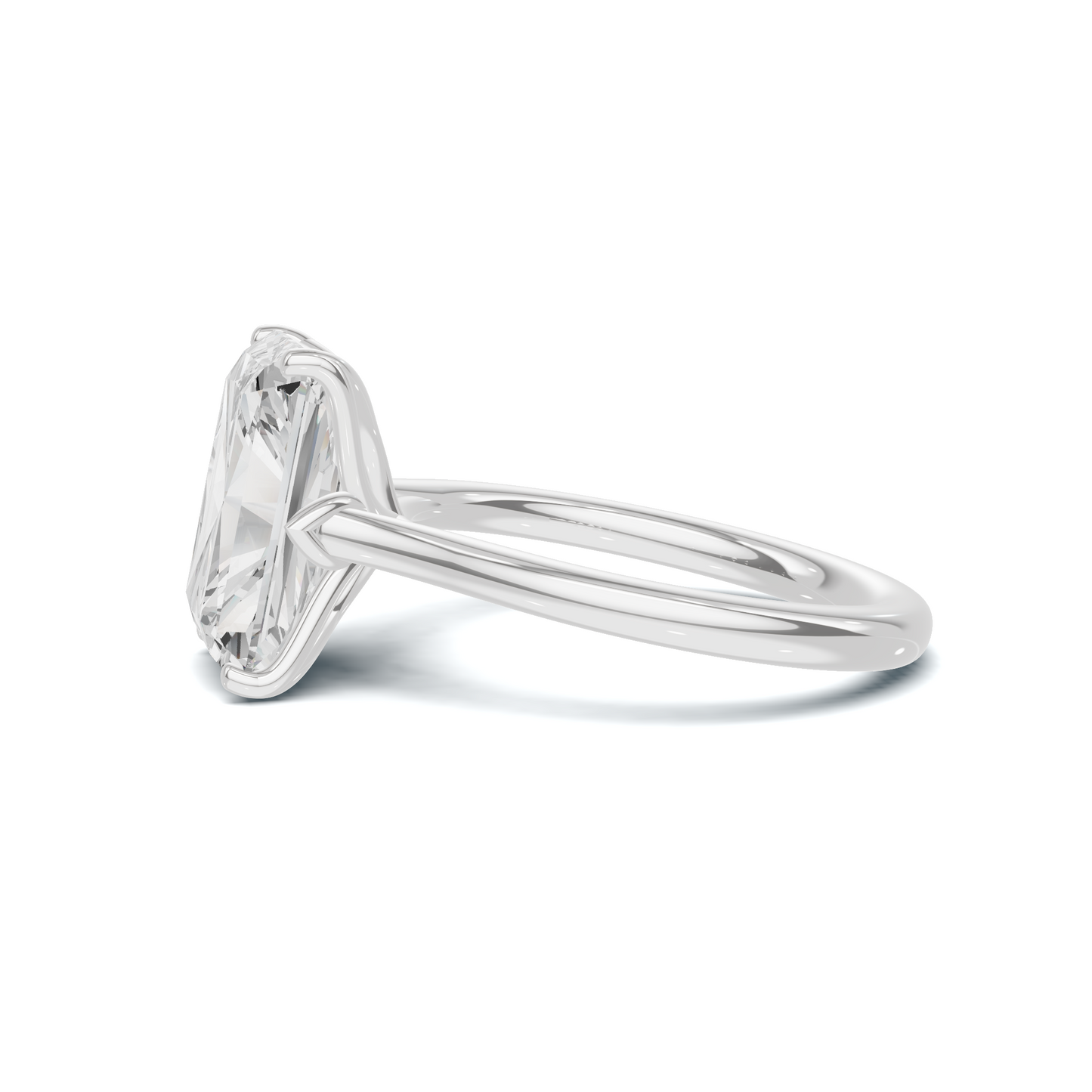 Sculpted Leaf Solitaire Ring