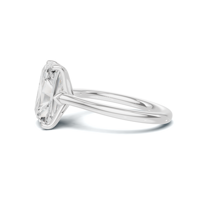 Sculpted Leaf Solitaire Ring