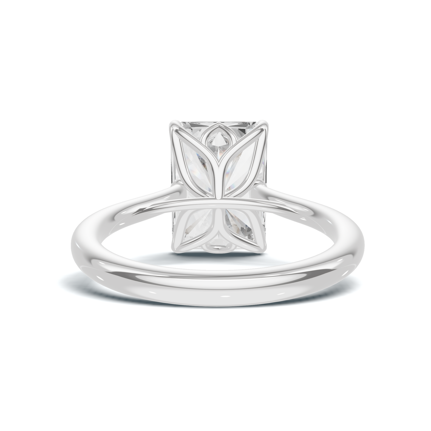 Sculpted Leaf Solitaire Ring