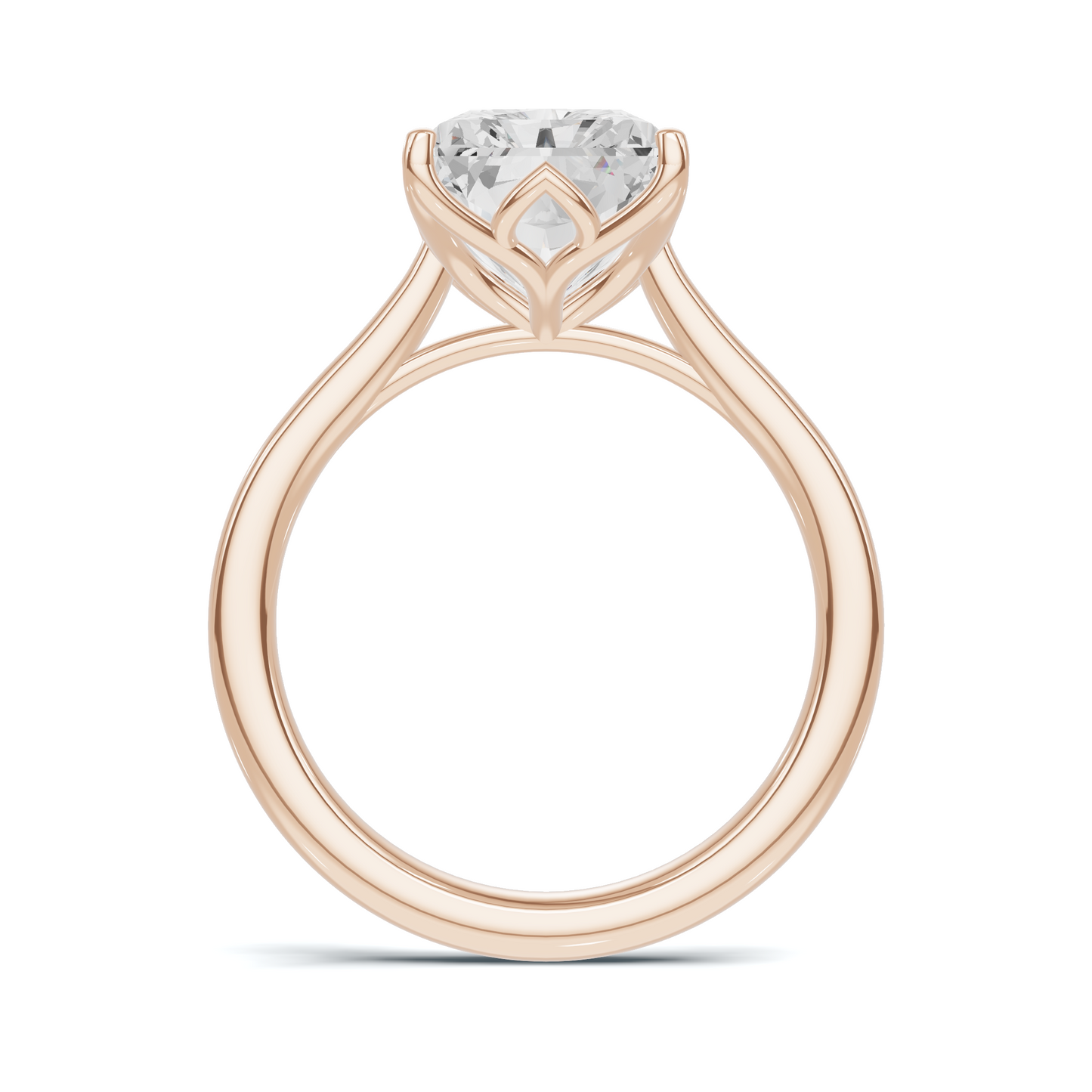 Sculpted Leaf Solitaire Ring