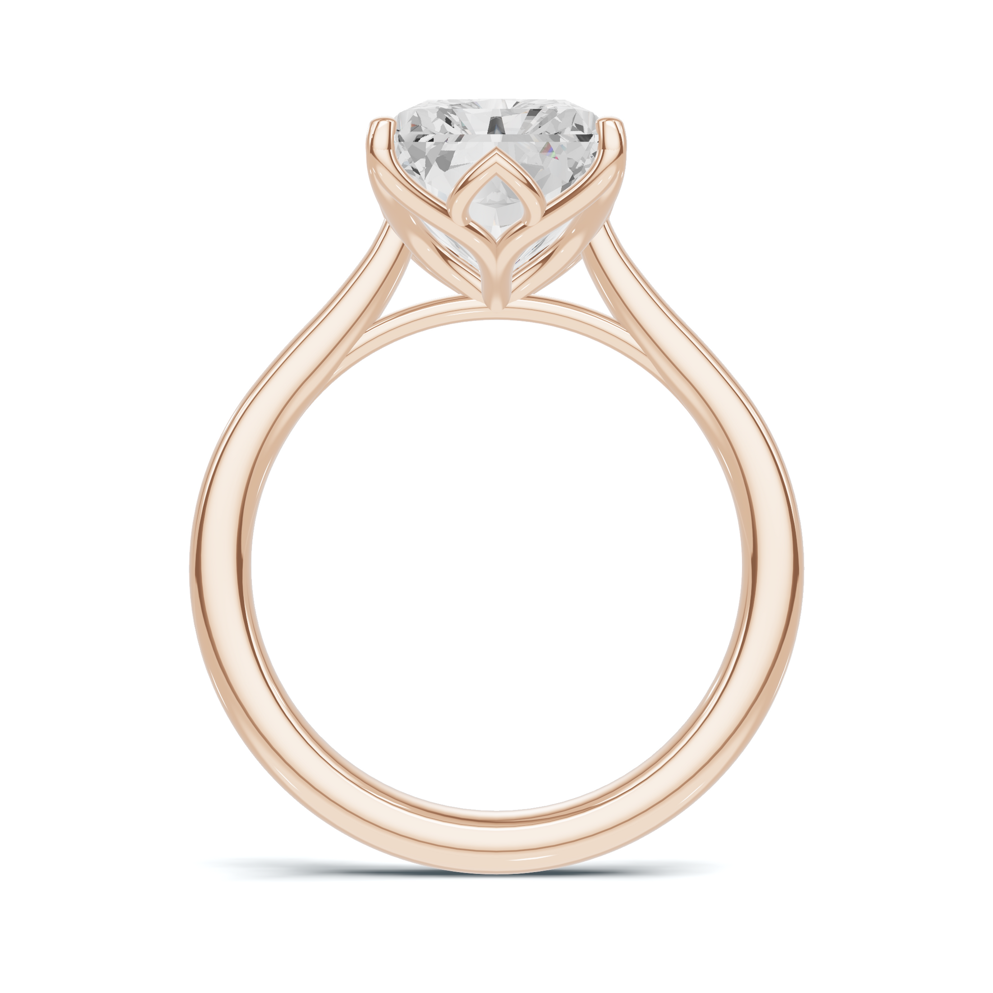 Sculpted Leaf Solitaire Ring