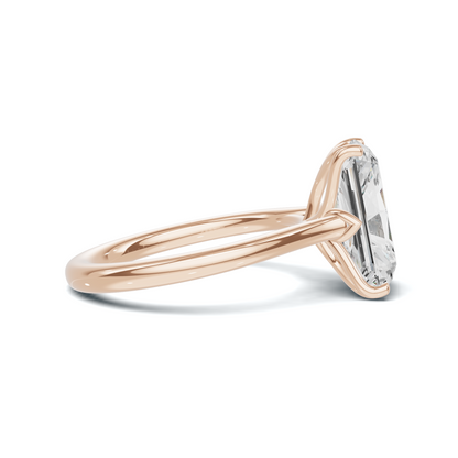 Sculpted Leaf Solitaire Ring