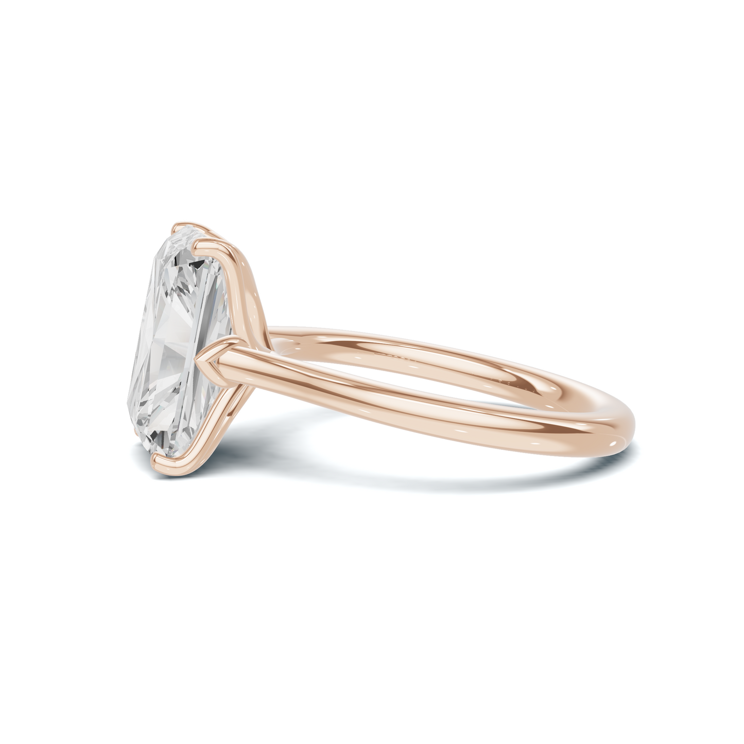 Sculpted Leaf Solitaire Ring