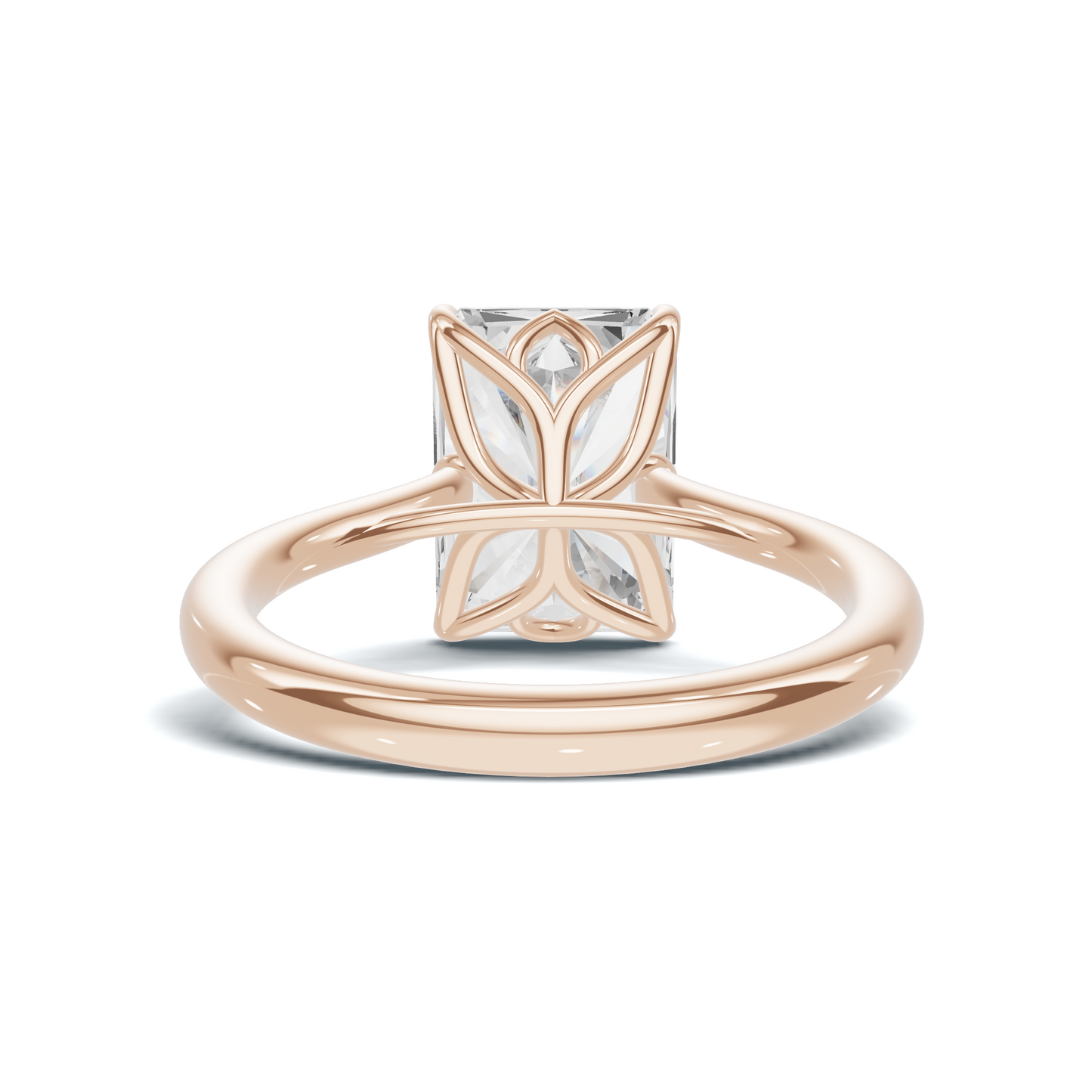 Sculpted Leaf Solitaire Ring