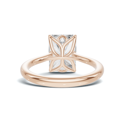 Sculpted Leaf Solitaire Ring