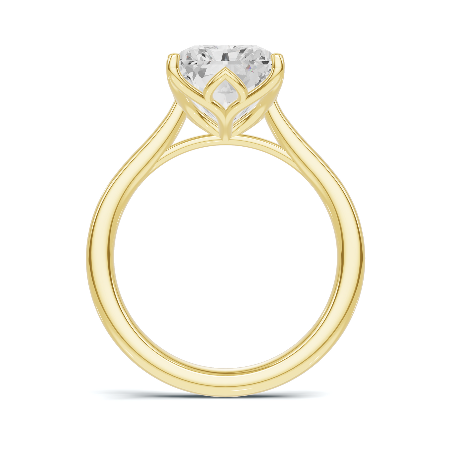 Sculpted Leaf Solitaire Ring