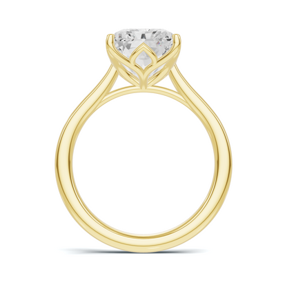 Sculpted Leaf Solitaire Ring