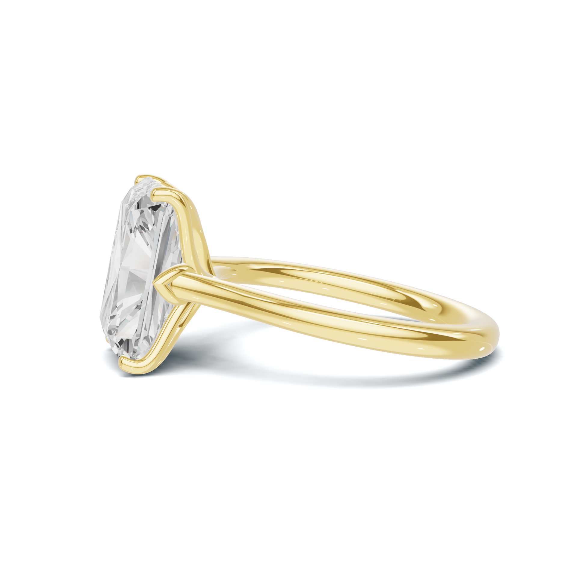 Sculpted Leaf Solitaire Ring