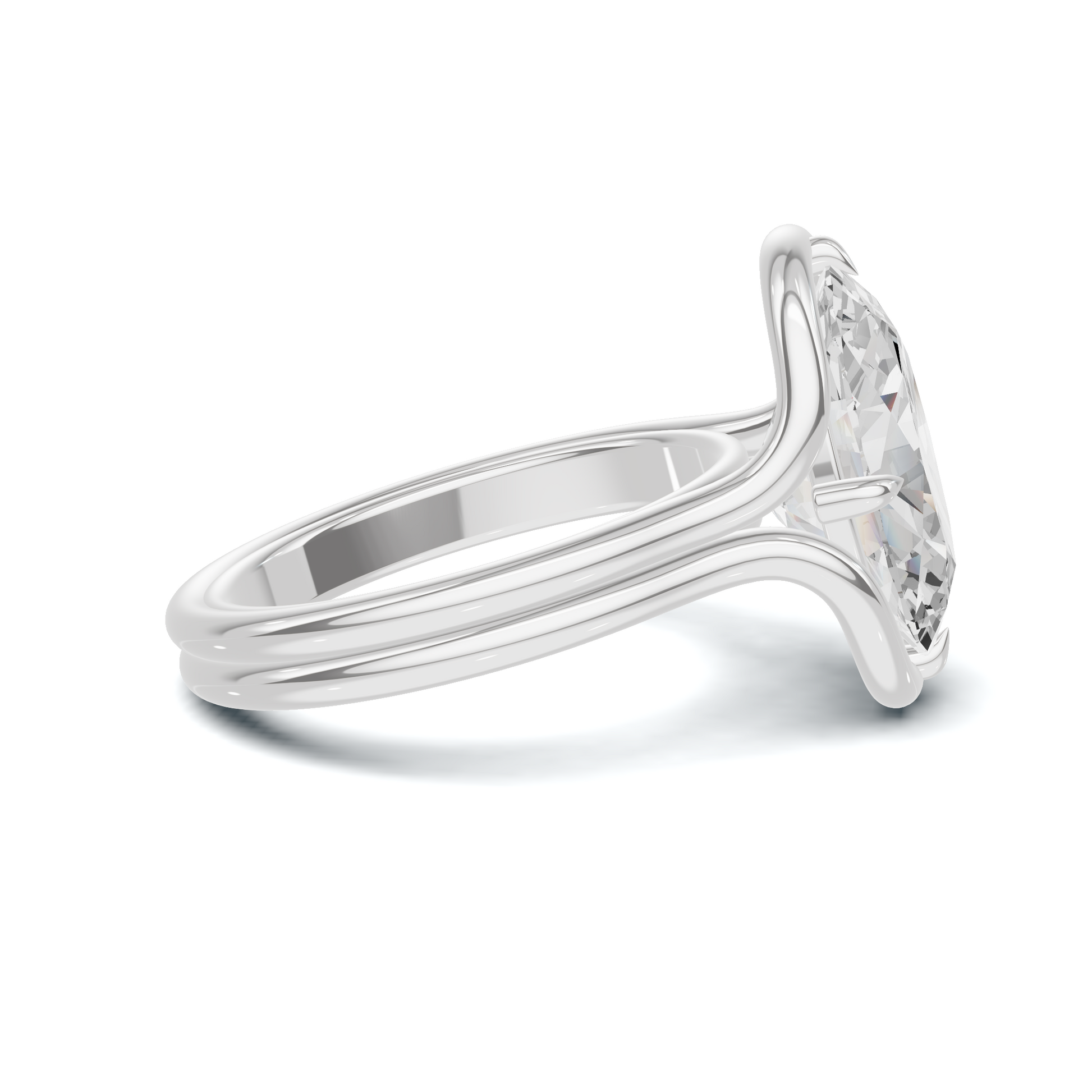 Sculptural Solitaire Statement Ring
