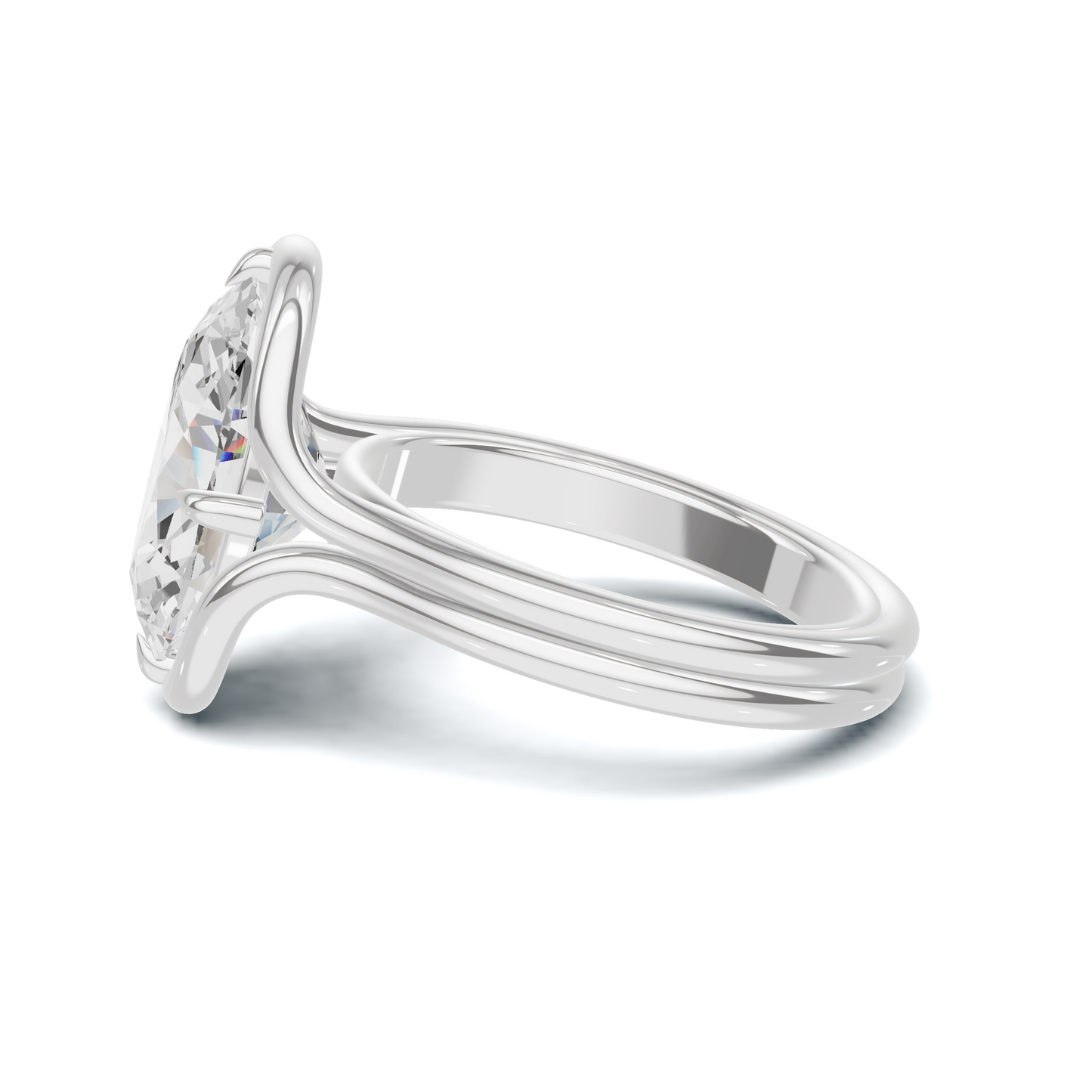 Sculptural Solitaire Statement Ring