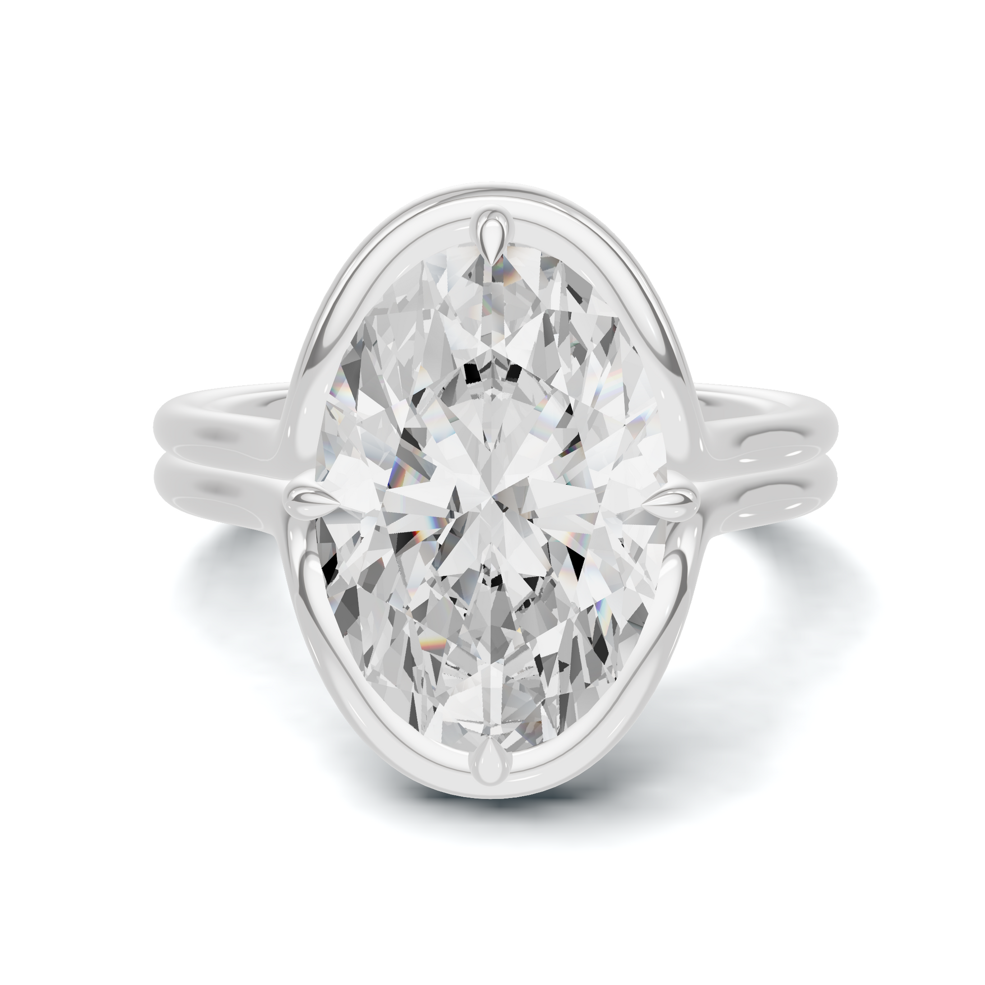 Sculptural Solitaire Statement Ring