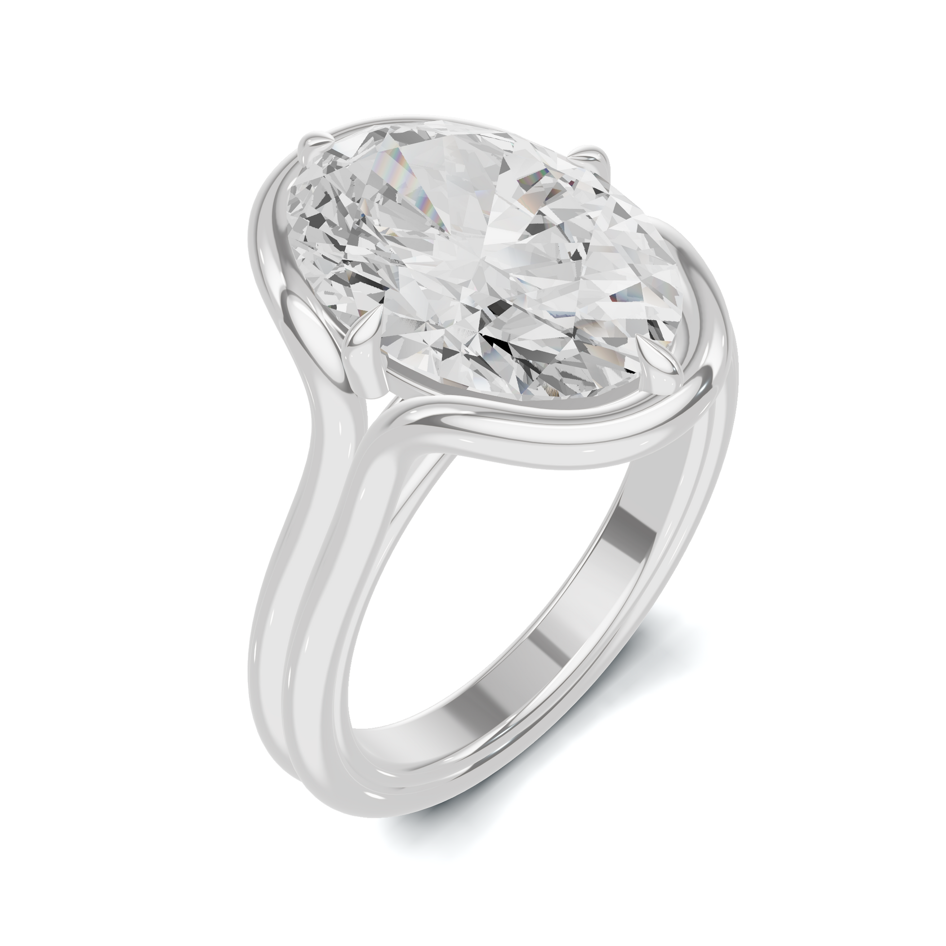Sculptural Solitaire Statement Ring